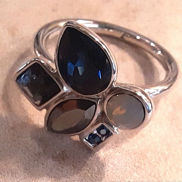 Ring Multicolored Stones Sterling Silver - Picture 1 of 8